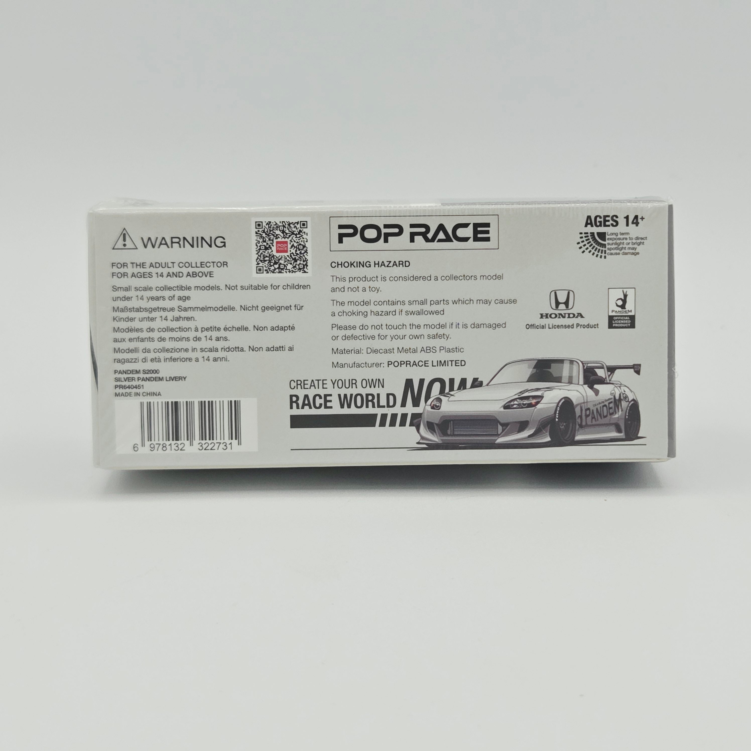 Pop Race Honda Pandem S2000 - 1:64, Silver #451 (2026 Limited Edition)