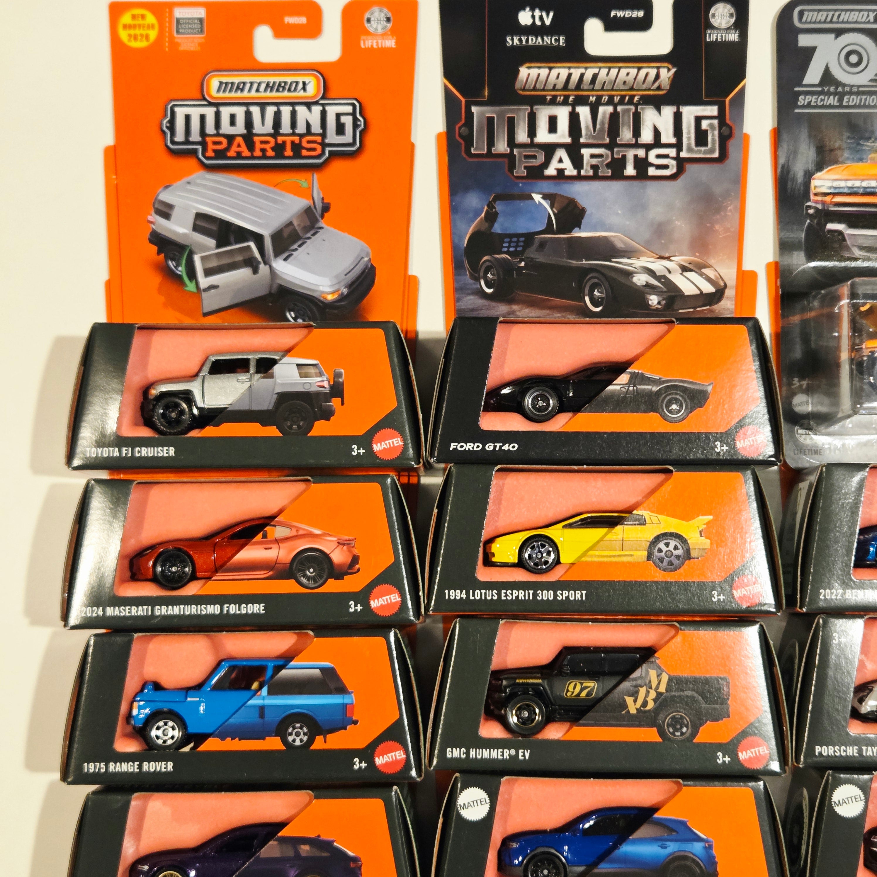 Matchbox Moving Parts Bulk Lot D ×24 - Porsche, Lamborghini, Toyota, Ford GT, etc