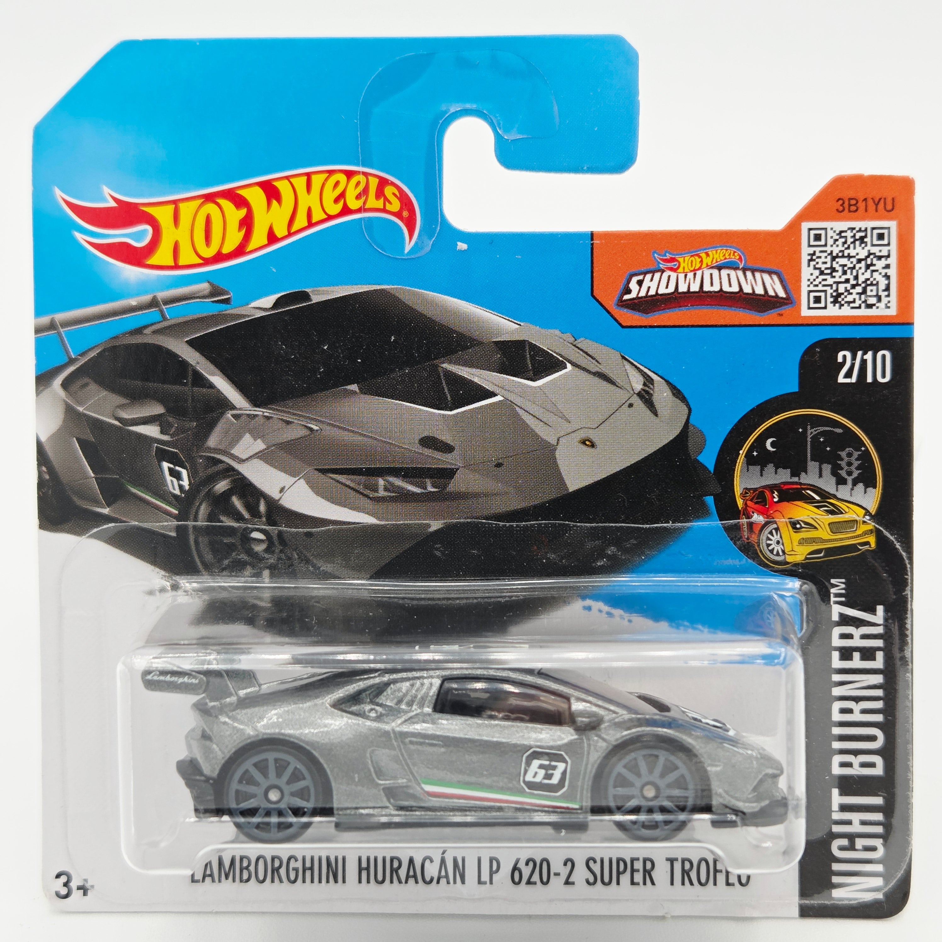 Hot Wheels Lamborghini Huracan LP 620-2 Super Trofeo - Short Card (2016 HW Basic - Nightburnerz)