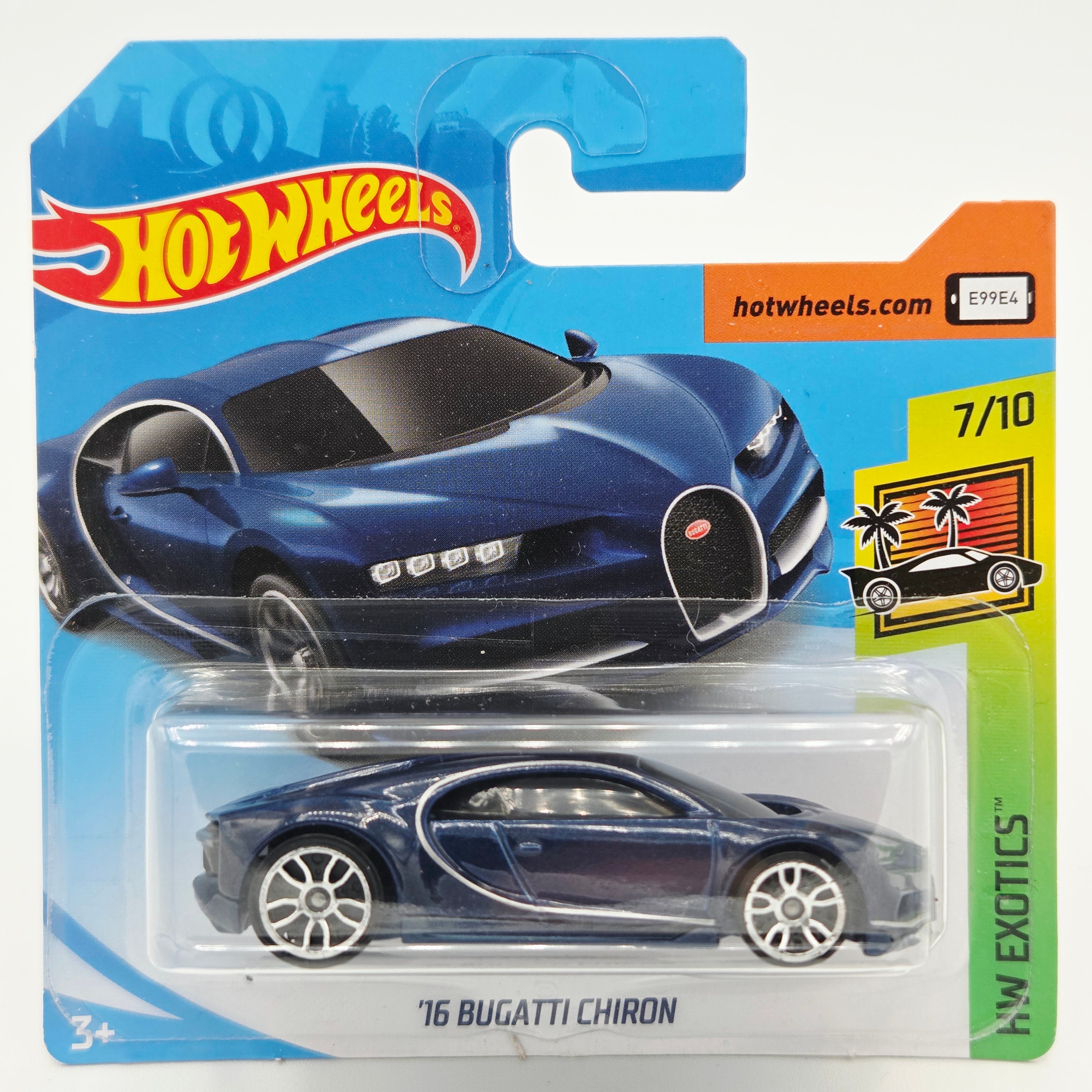 Hot Wheels '16 Bugati Chiron - Short Card (2019 HW Basic - Exotics)