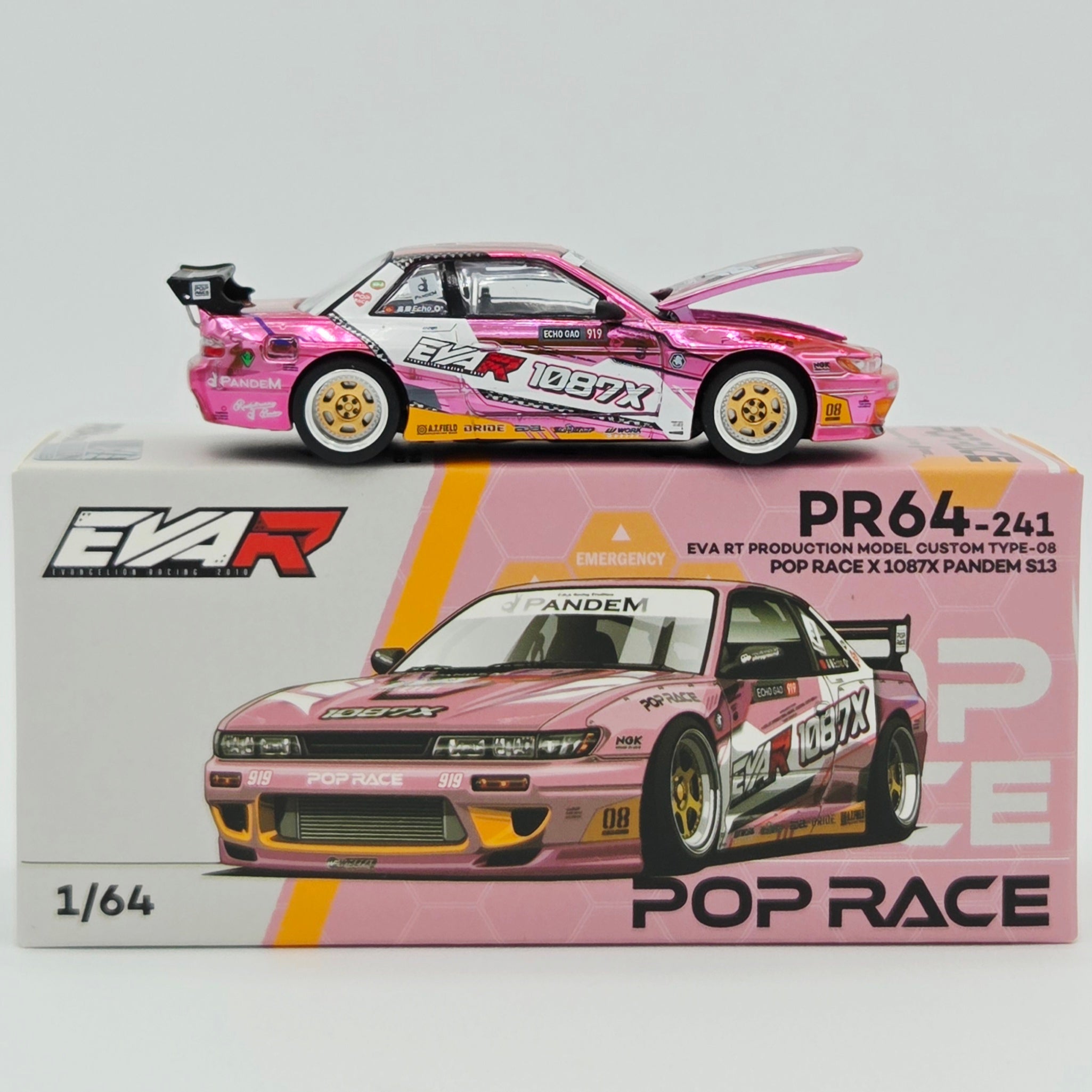 Pop Race Nissan Silvia S13 1087X Pandem - 1:64, EVA RT Type 08 (2026 Limited Edition)