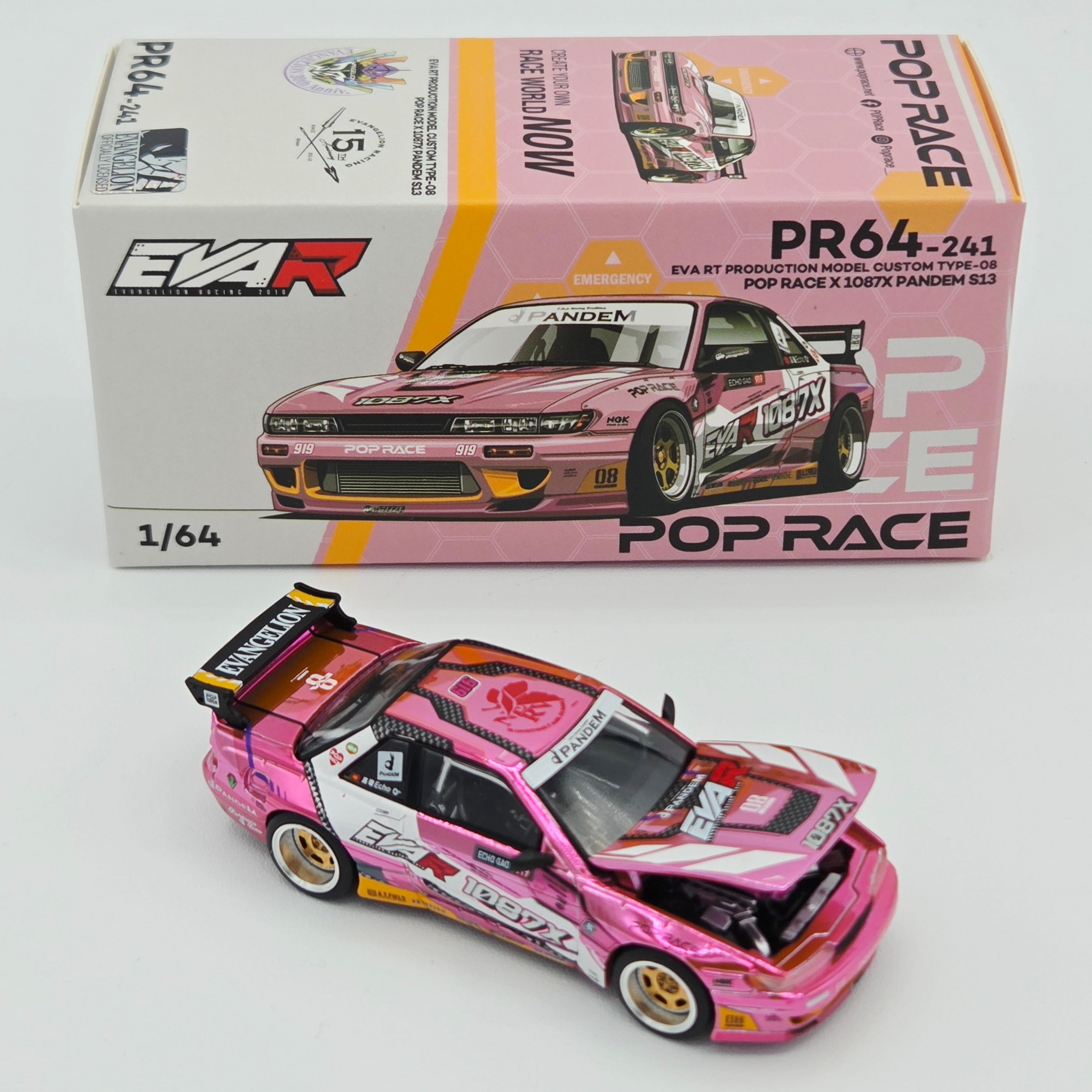 Pop Race Nissan Silvia S13 1087X Pandem - 1:64, EVA RT Type 08 (2026 Limited Edition)