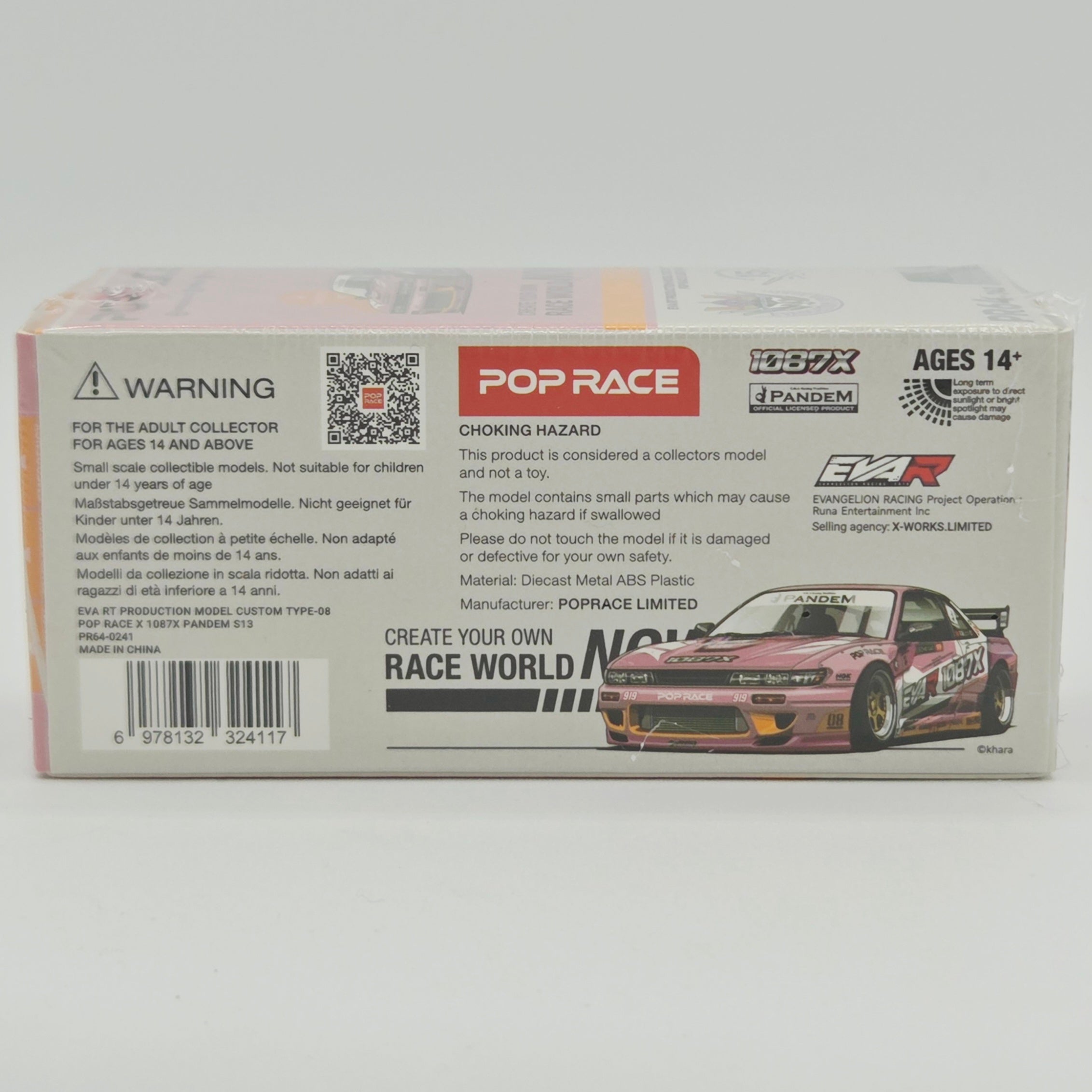 Pop Race Nissan Silvia S13 1087X Pandem - 1:64, EVA RT Type 08 (2026 Limited Edition)