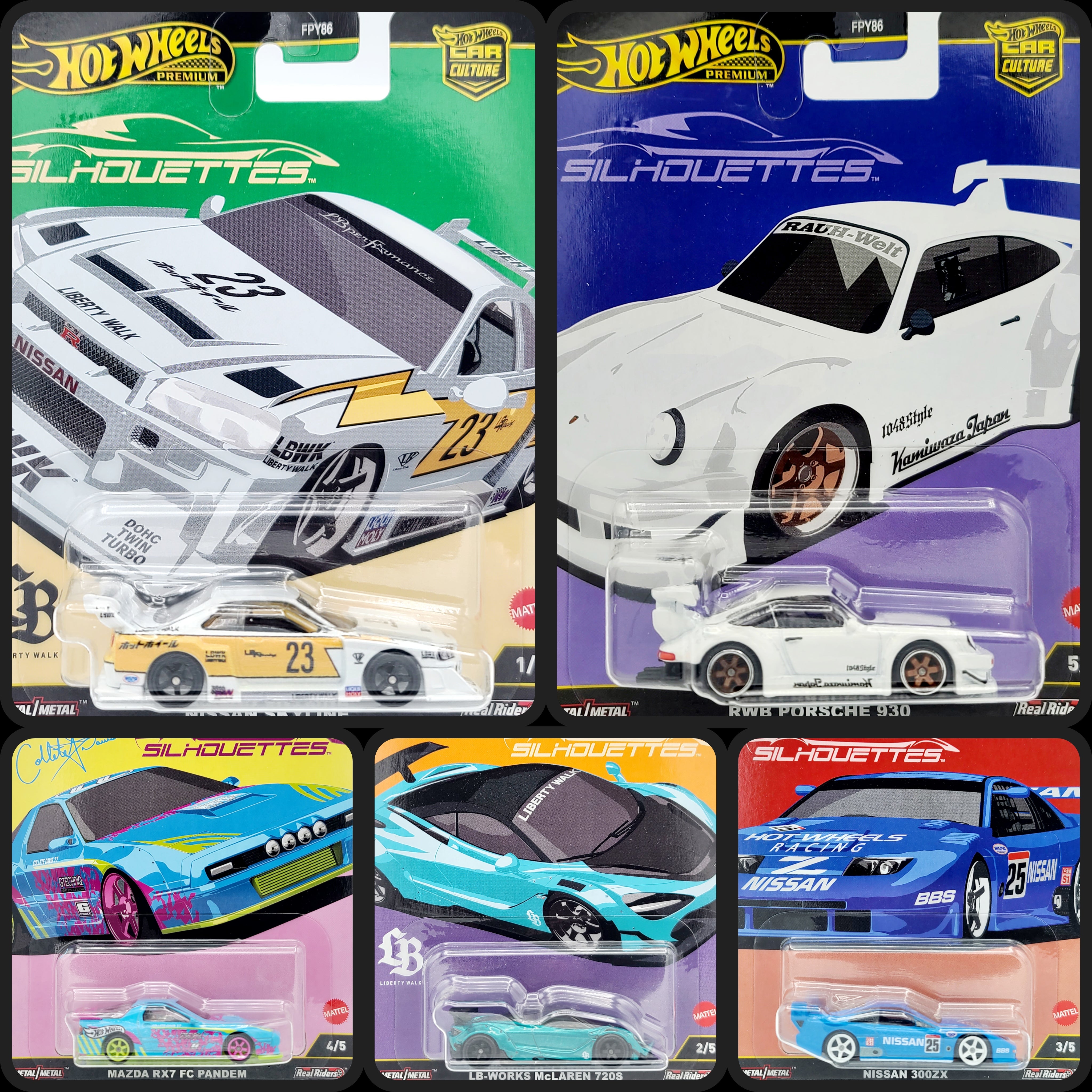 Hot Wheels - 2025 Car Culture Case G - Silhouettes (Set of 5 Cars)