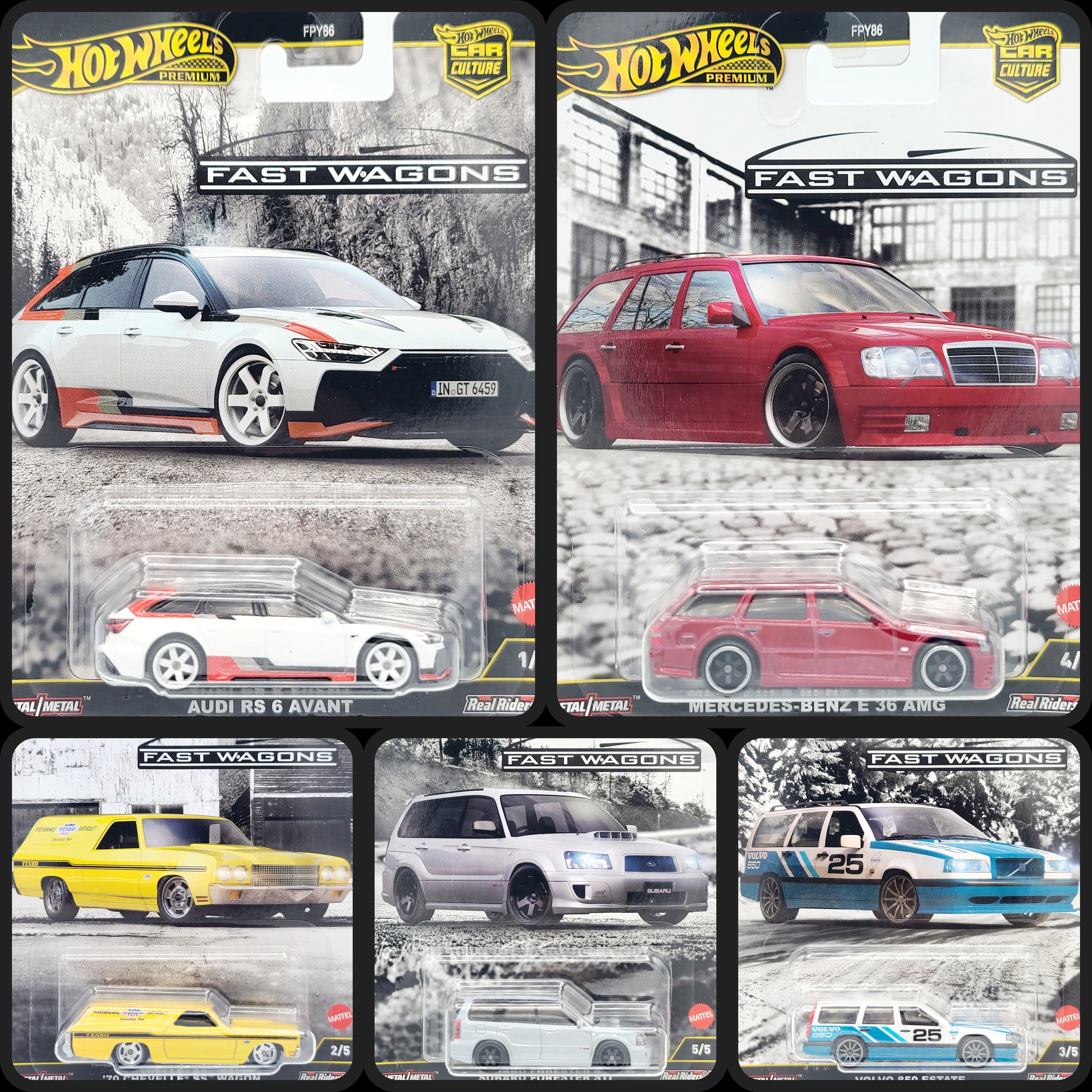 Hot Wheels - 2025 Car Culture Case J - Fast Wagons (Set of 5 Cars)