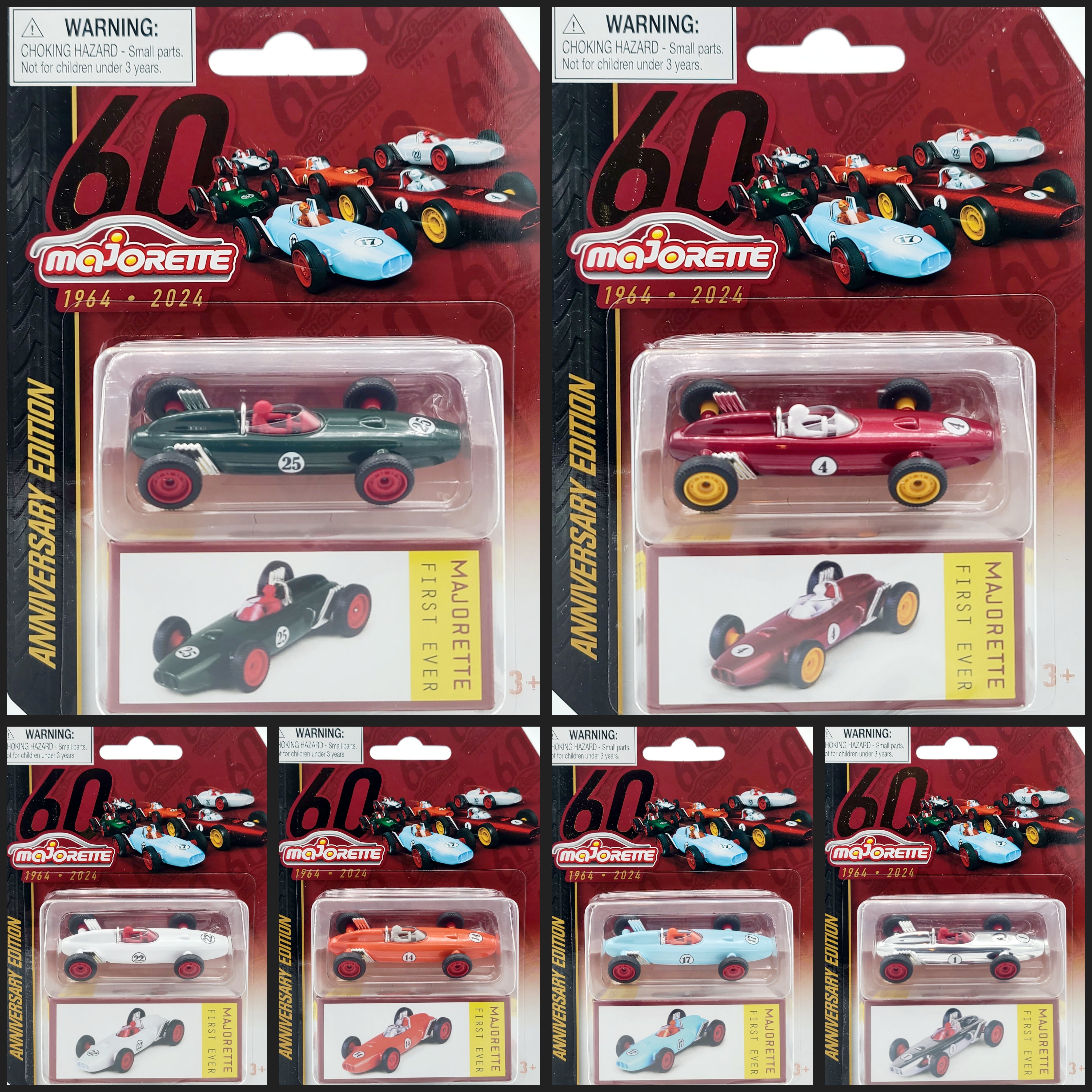 Majorette - 60th Anniversary Series (Set of 6 Cars) - BRM P57 Formula One Race Cars