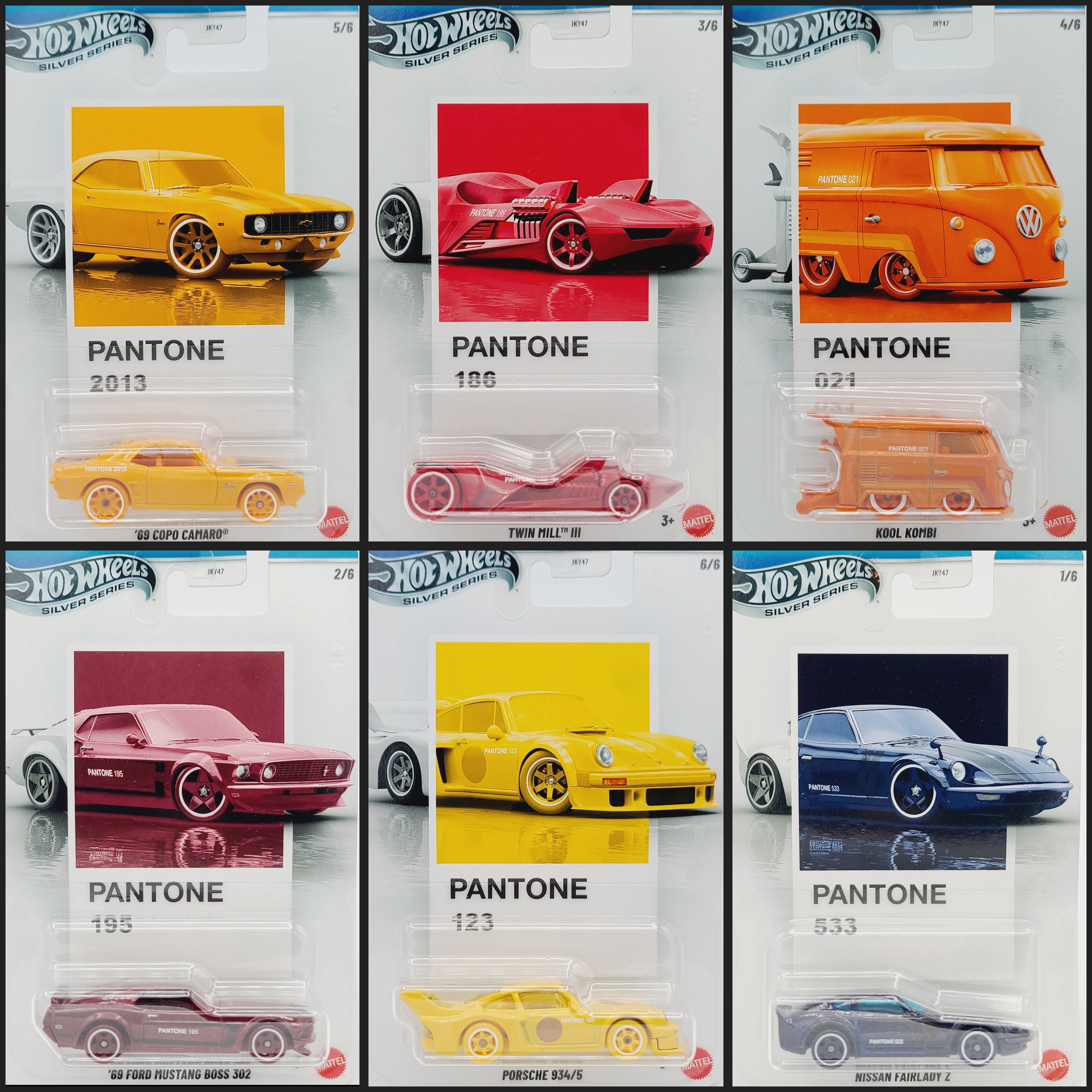Hot Wheels - 2026 Silver Series Mix 1 - Pantone (Set of 6 Cars)