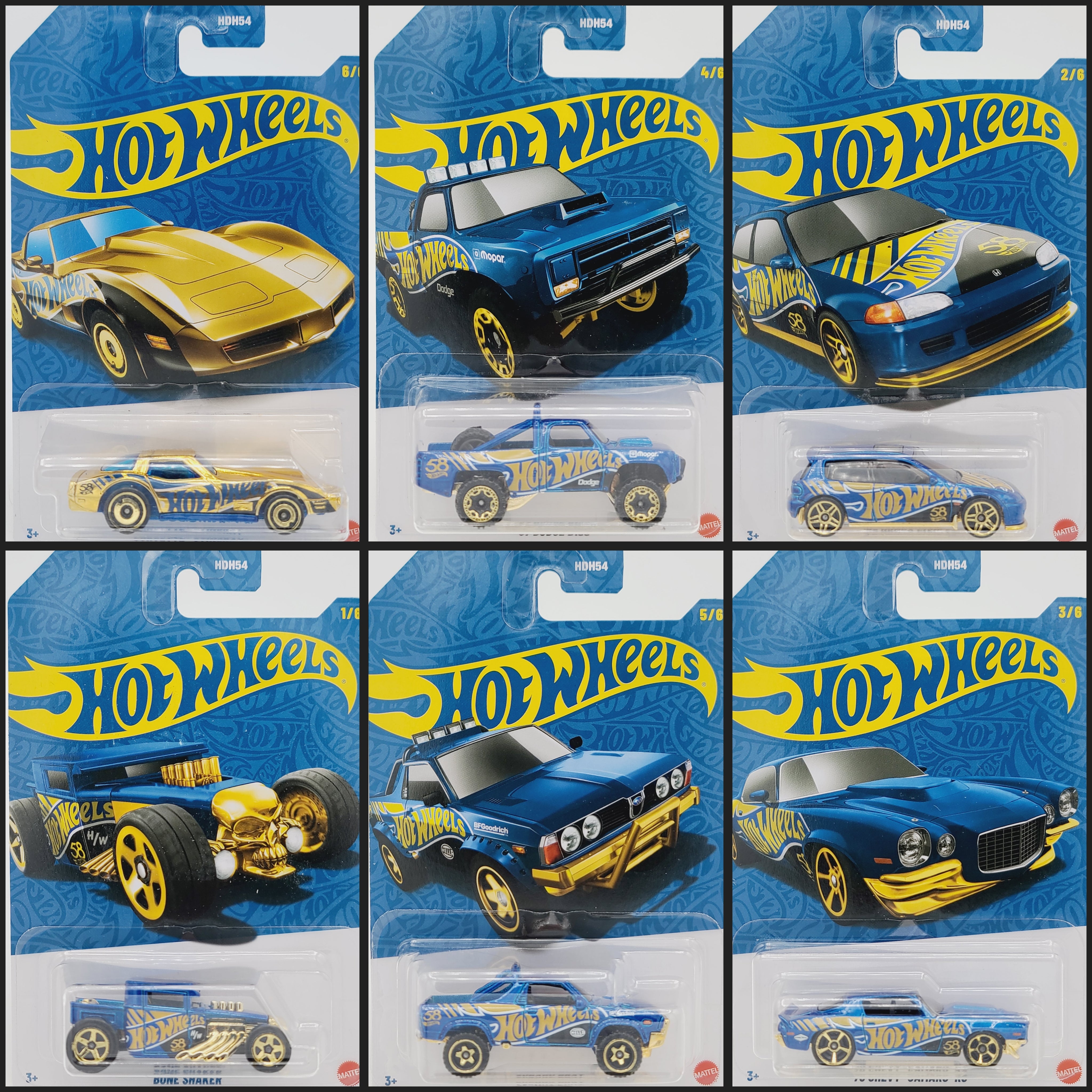 Hot Wheels - 2026 Pearl & Chrome 58th Anniversary Basic Mix 1 (Full Se
