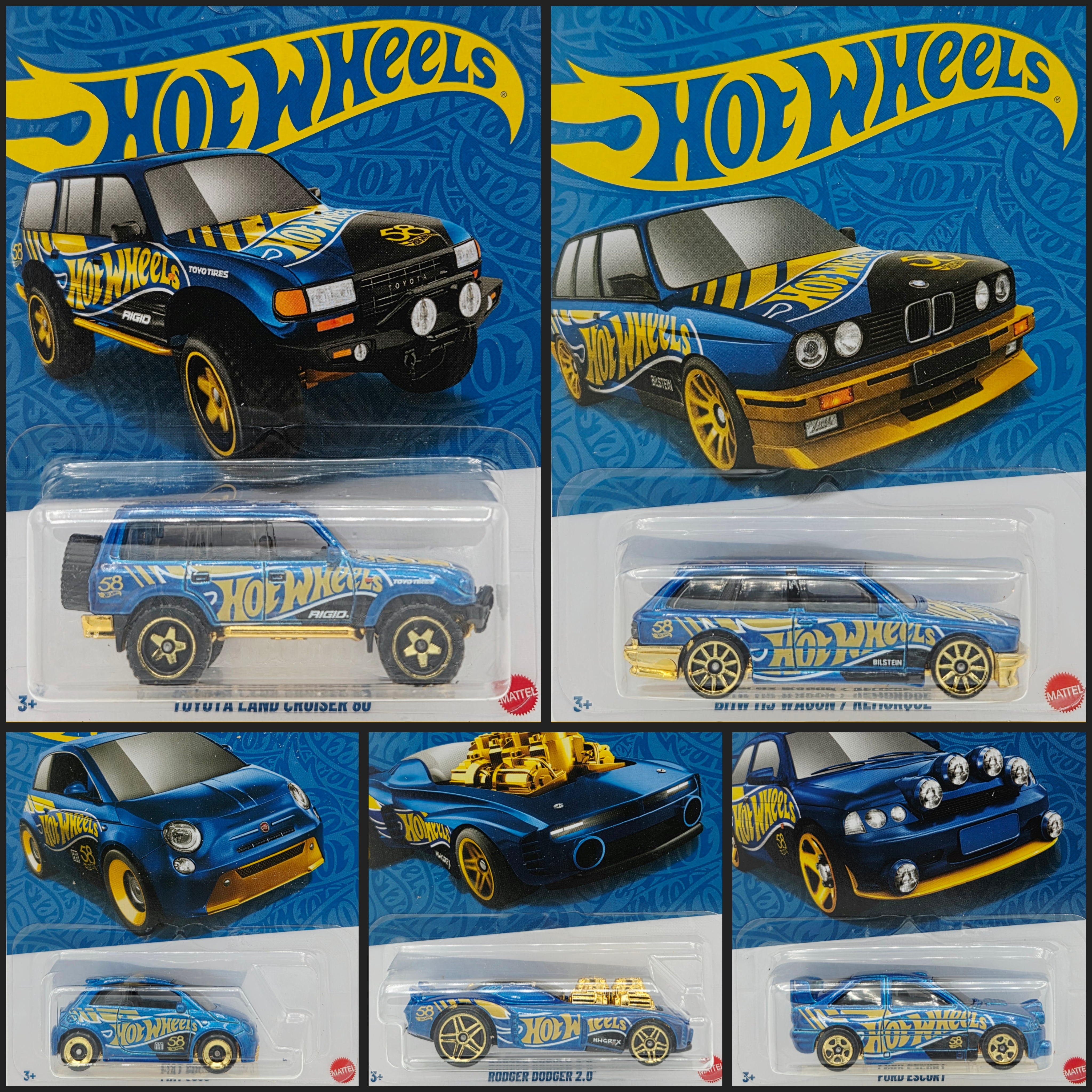 Hot Wheels - 2026 Pearl & Chrome 58th Anniversary Mix 2 (Basic Set of 5 Cars - No Chase)