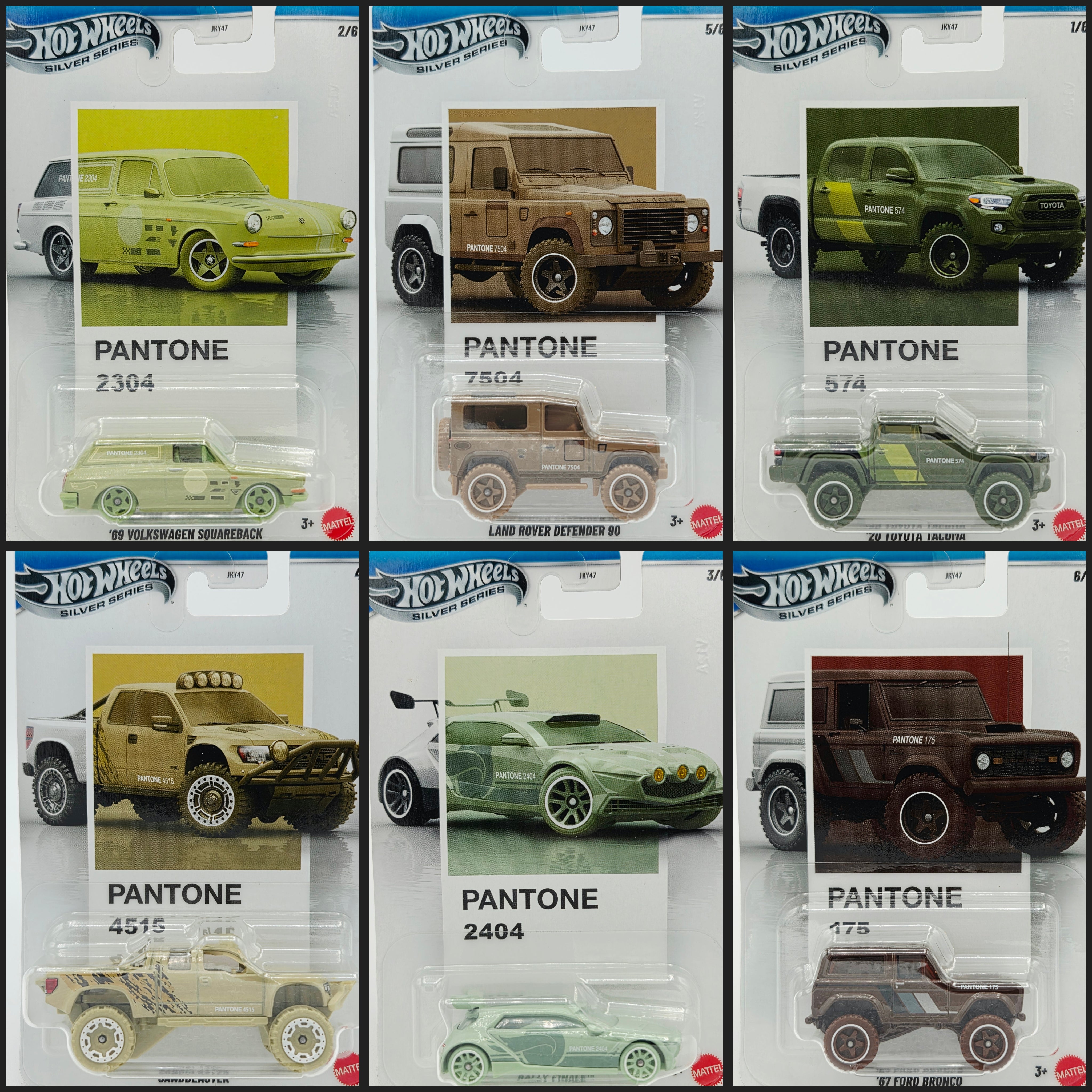 Hot Wheels - 2026 Silver Series Mix 2 - Pantone (Set of 6 Cars)