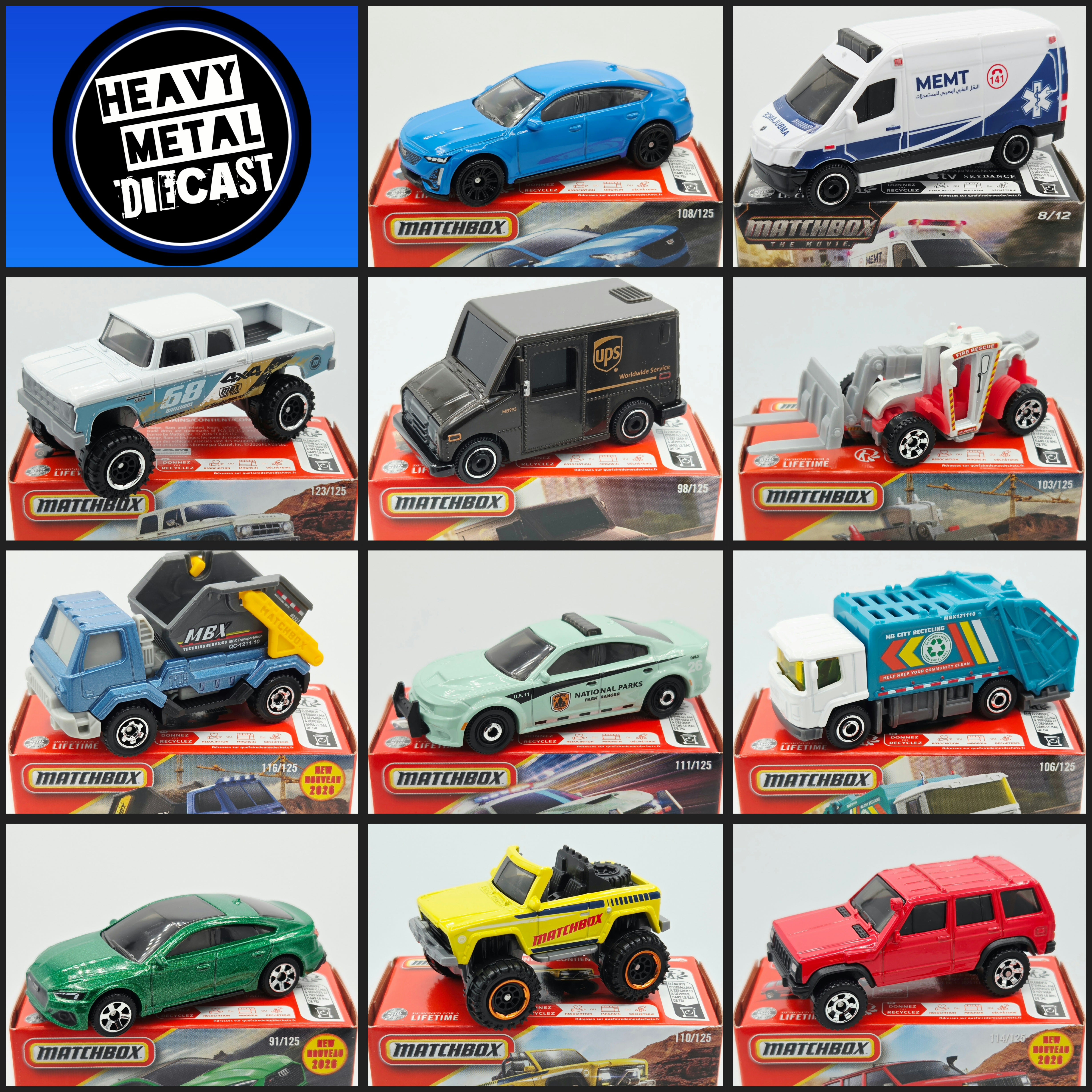 Matchbox 2026 Basic Mix 11 Case M - Full Set of 11 - Power Grabs