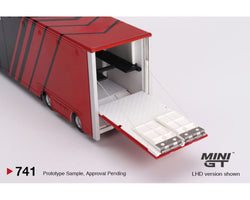 Mini GT Mercedes-Benz Actros w/ Racing Transporter "Advan", 1:64 scale (2024 MIJO Exclusives - Limited Edition)
