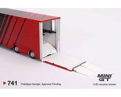Mini GT Mercedes-Benz Actros w/ Racing Transporter "Advan", 1:64 scale (2024 MIJO Exclusives - Limited Edition)