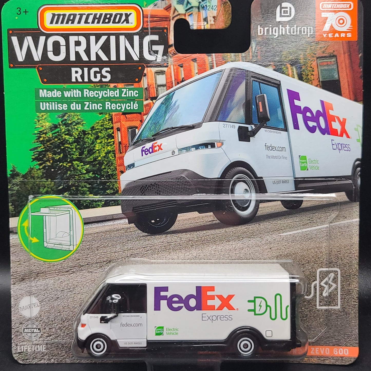 Matchbox GM Brightdrop Zevo 600 "FedEx" (2023 Real Working Rigs